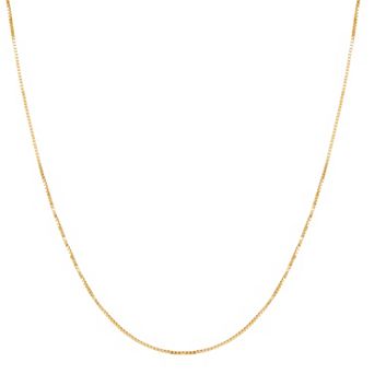 Everlasting Gold 10k Gold 0.7 mm Solid Box Chain Necklace