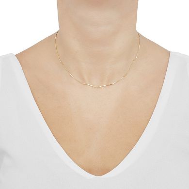 Everlasting Gold 10k Gold 0.7 mm Solid Box Chain Necklace