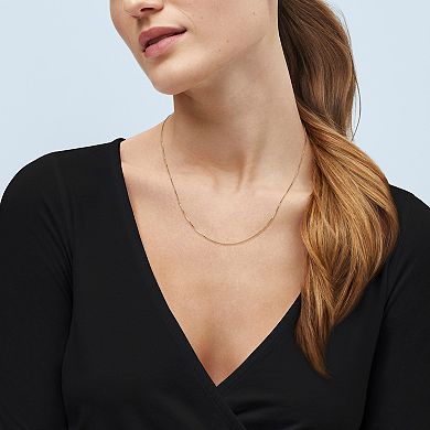 Everlasting Gold 10k Gold 0.7 mm Solid Box Chain Necklace
