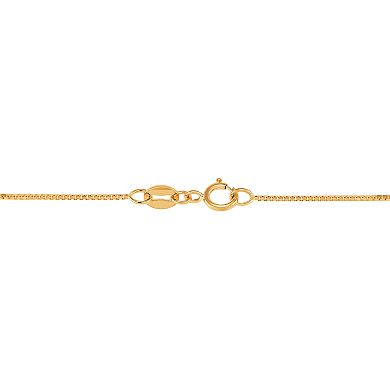 Everlasting Gold 10k Gold 0.7 mm Solid Box Chain Necklace