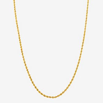 Everlasting Gold 10k Gold 1.85 mm Rope Chain Necklace