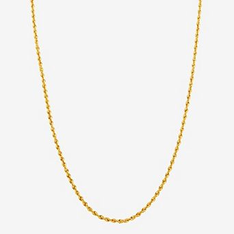 Everlasting Gold 10k Gold 1.85 mm Rope Chain Necklace