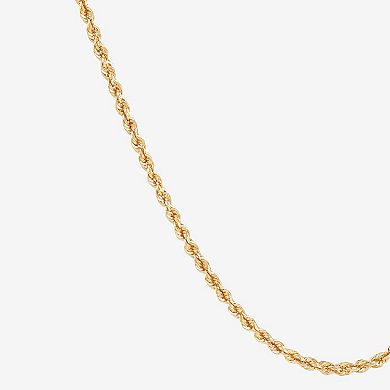 Everlasting Gold 10k Gold 1.85 mm Rope Chain Necklace
