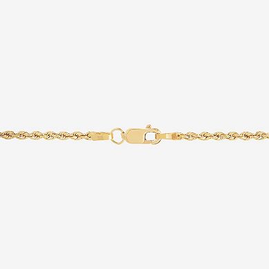 Everlasting Gold 10k Gold 1.85 mm Rope Chain Necklace