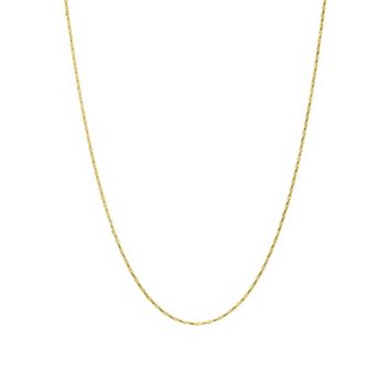 Everlasting Gold 10k Gold 1.25 mm Twist Crisscross Chain Necklace