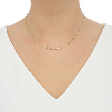 Everlasting Gold 10k Gold 1.25 mm Twist Crisscross Chain Necklace