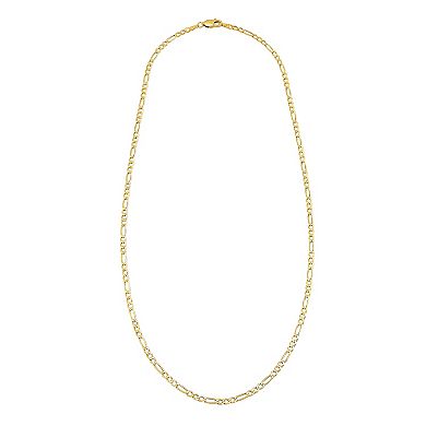 Everlasting Gold 10k Gold 2.6 mm Figaro Chain Necklace