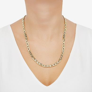Everlasting Gold 10k Gold 3.45 mm Mariner Chain Necklace