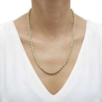 Everlasting Gold 10k Gold 4.9 mm Rope Chain Necklace