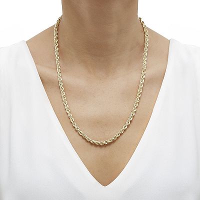 Everlasting Gold 10k Gold 4.9 mm Rope Chain Necklace
