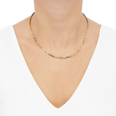 Everlasting Gold 10k Gold 3 mm Solid Cleo Chain Necklace