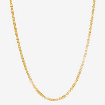 Everlasting Gold 10k Gold 2.5 mm Solid Foldover Chain Necklace