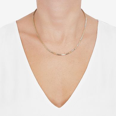 Everlasting Gold 10k Gold 2.5 mm Solid Foldover Chain Necklace