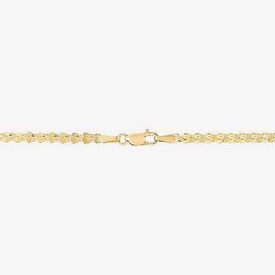 Everlasting Gold 10k Gold 2.5 mm Solid Foldover Chain Necklace