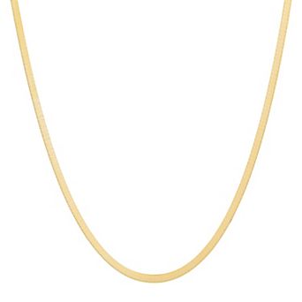 Everlasting Gold 10k Gold 3.4 mm Herringbone Chain Necklace