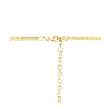 Everlasting Gold 10k Gold 3.4 mm Herringbone Chain Necklace