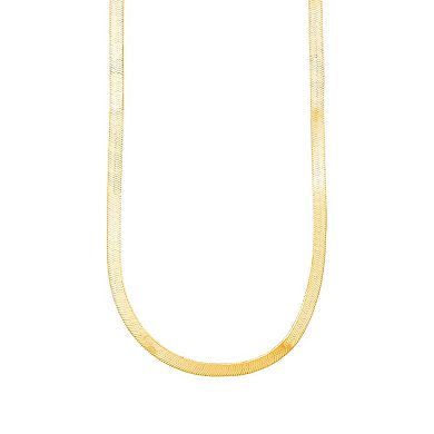 Everlasting Gold 10k Gold 3.4 mm Herringbone Chain Necklace