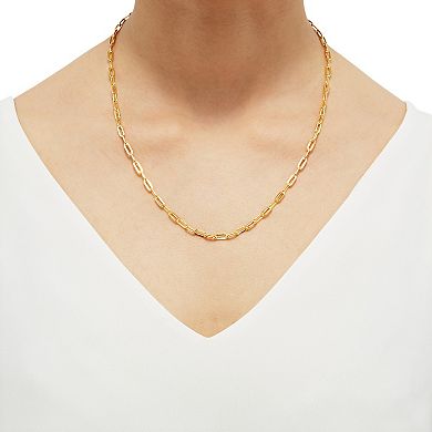 Everlasting Gold 10k Gold 3.6 mm Paperclip Chain Necklace