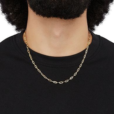Everlasting Gold 10k Gold 3.6 mm Paperclip Chain Necklace