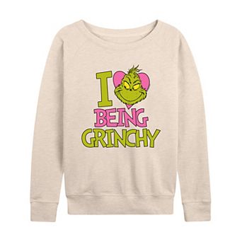 Women's Dr. Seuss I Love Being Grinchy French Terry Long Sleeve Tee