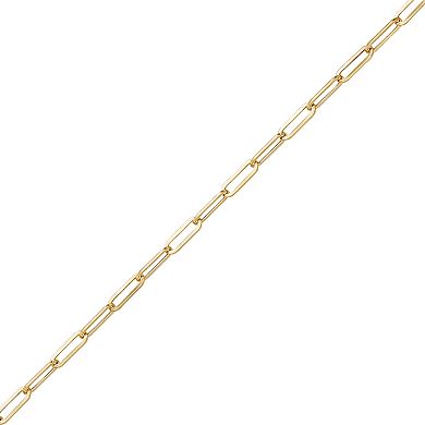 Everlasting Gold 10k Gold 2.4 mm Paperclip Chain Necklace