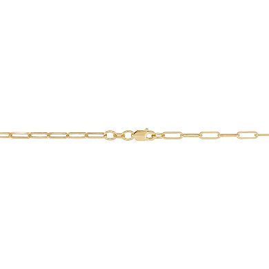 Everlasting Gold 10k Gold 2.4 mm Paperclip Chain Necklace
