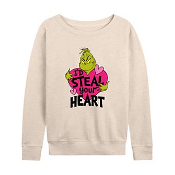Women's Dr. Seuss Grinch I'd Steal Your Heart French Terry Long Sleeve Tee