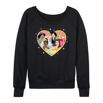 Disney Princess Women's Group Heart French Terry Long Sleeve Tee
