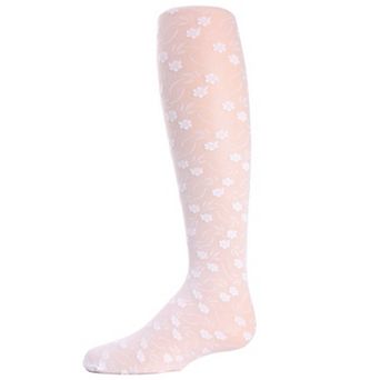 Infant Sweet Blossoms Sheer Raised Floral Print Tights