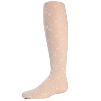 Infant Sweet Blossoms Sheer Raised Floral Print Tights