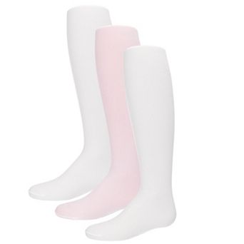 Infant Girl's Solid Nylon Opaque Basic Non-Binding Tights 3 Pack