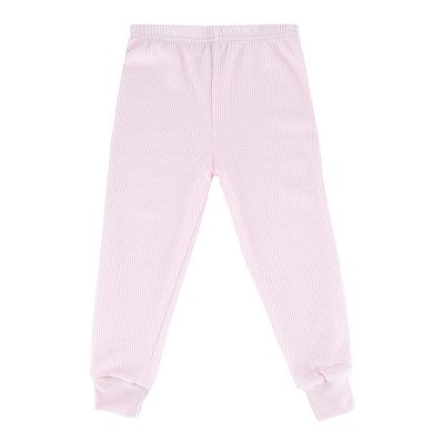 Toddler Girl's Waffle Thermal Long Underwear 2-piece Set