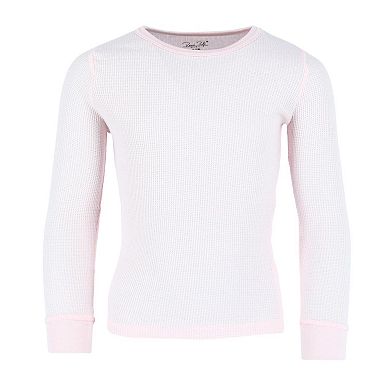 Girl's Waffle Thermal Long Underwear 2-piece Set