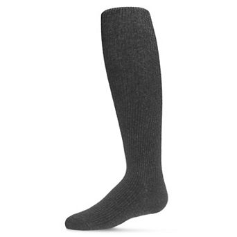 Pinned Ribbed Cotton Blend Basic Girls Tights