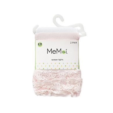 Infant Girl's Microfiber Tights Solid Color 2-Pack