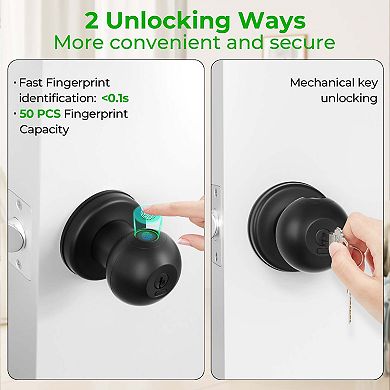 Biometric Door Lock Rechargeable Fingerprint Lock With Keys