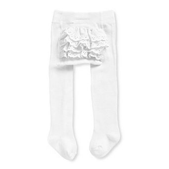 Infant Girl's Rhumba Cotton Blend Tights With Ruffles