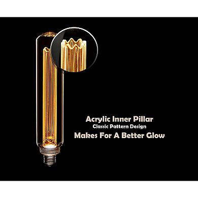 Next Glow T60 Tubular Led Light Bulb 3.5-watts, 2,200k Dimmable Medium Screw (e26) Base - Amber