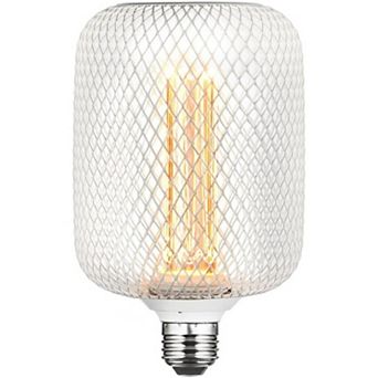 Next Glow Decorative Light Bulb, 3.5w E26 Metal Cage Cylinder Led Decorative Light Bulbs - White