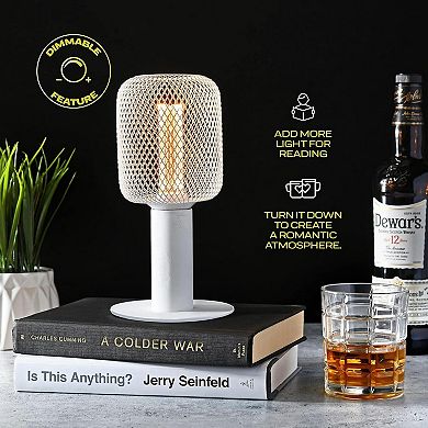 Next Glow Decorative Light Bulb, 3.5w E26 Metal Cage Cylinder Led Decorative Light Bulbs - White