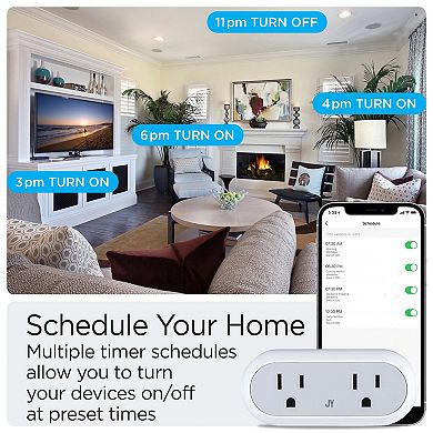 Smart Dual Plug Wifi Remote App Control For Lights Appliances