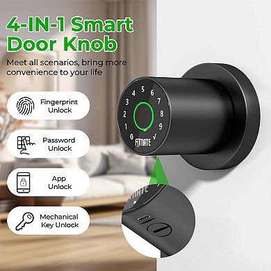 4 In 1 Smart Fingerprint Door Lock Password App Control