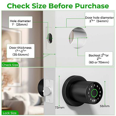 4 In 1 Smart Fingerprint Door Lock Password App Control