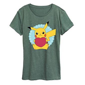 Women's Pokemon Pikachu Heart Graphic Tee