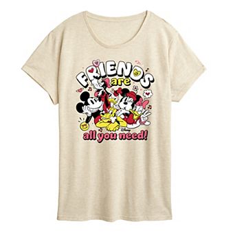 Disney's Mickey Mouse & Friends Women's Friends Are All You Need Valentine's Graphic Tee