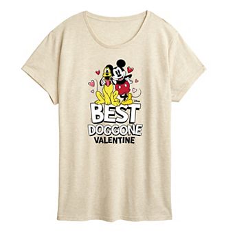 Disney's Mickey Mouse & Pluto Women's Best Doggone Valentine Graphic Tee
