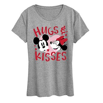 Disney's Mickey & Minnie Mouse Women's Hugs & Kisses Graphic Tee