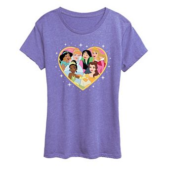 Disney Princess Women's Group Heart Graphic Tee