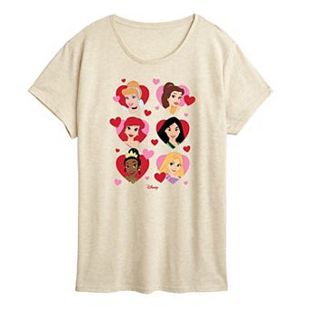 Disney Princess Women's Heart Grid Graphic Tee