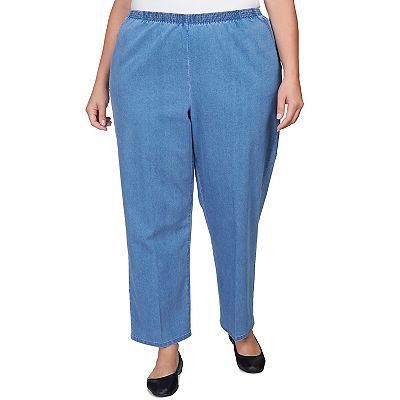 Plus Size Alfred Dunner Elastic Waist Short Length Denim Pants